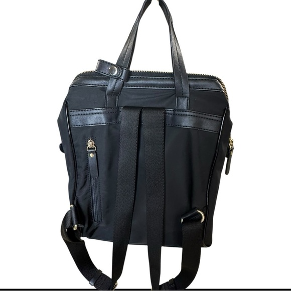 Radley London Black Nylon Leather Trim Gold Hardware Backpack or Laptop Purse - Picture 3 of 11